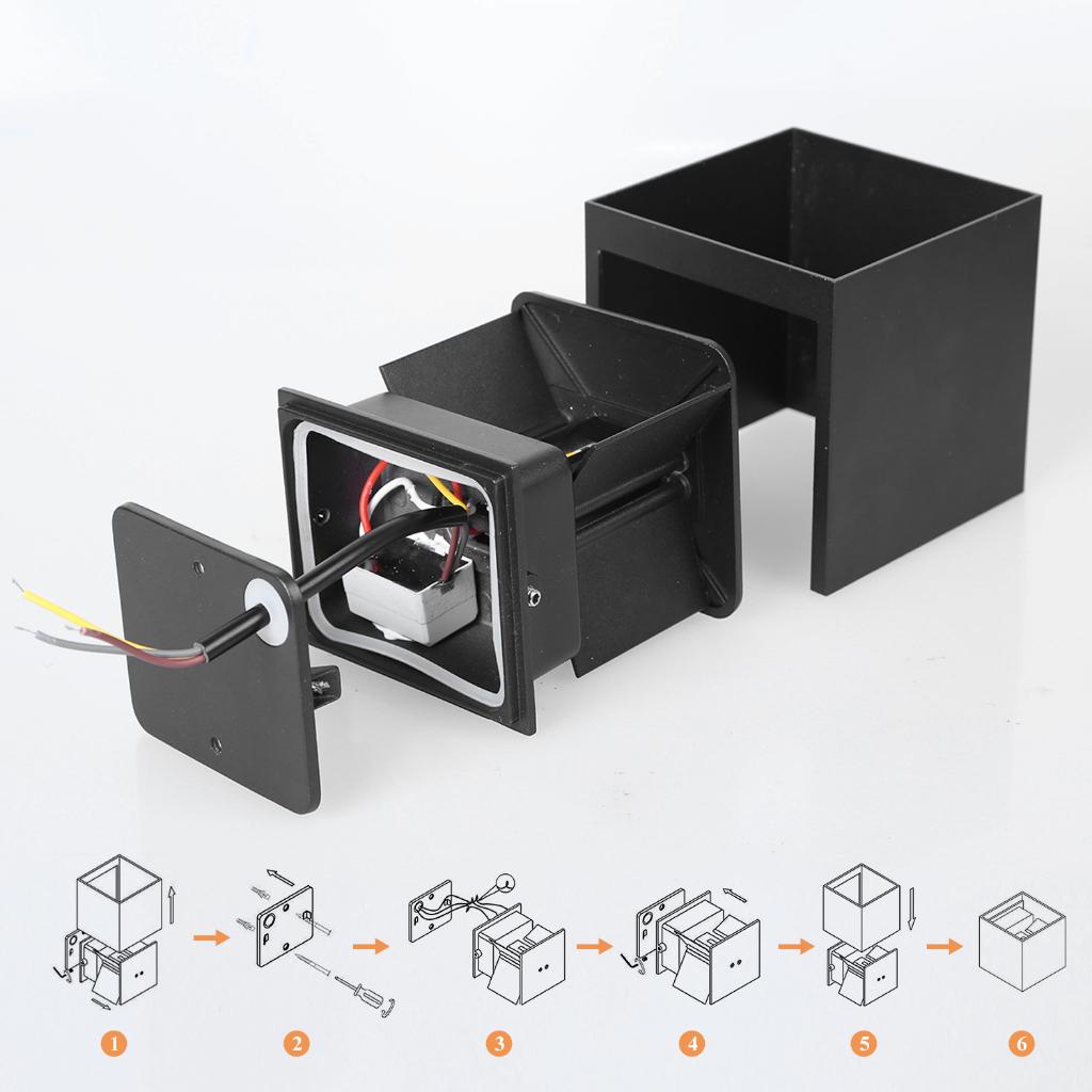 Светодиодные настенные светильники Внутренний настенный светильник IP65 Водонепроницаемый алюминиевый Внутреннее наружное освещение Настенный светильник Наружные настенные светильники Гостиная