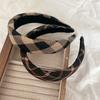 Vintage Women's Plaid Headbands with Sponge Padding for Lady Girls Casual Hair Hoops Accessories