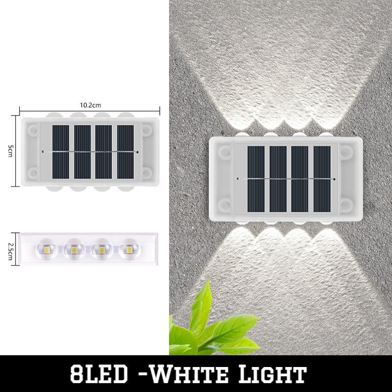 10/8/6 светодиодных настенных светильников на солнечных батареях, водонепроницаемые, светящиеся вверх и вниз, для украшения садового забора, солнечный свет