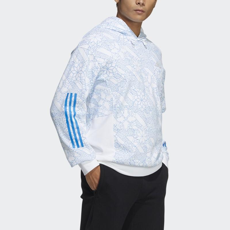 Adidas Sports Hoodie Men Tops Sky-Blue HE2915