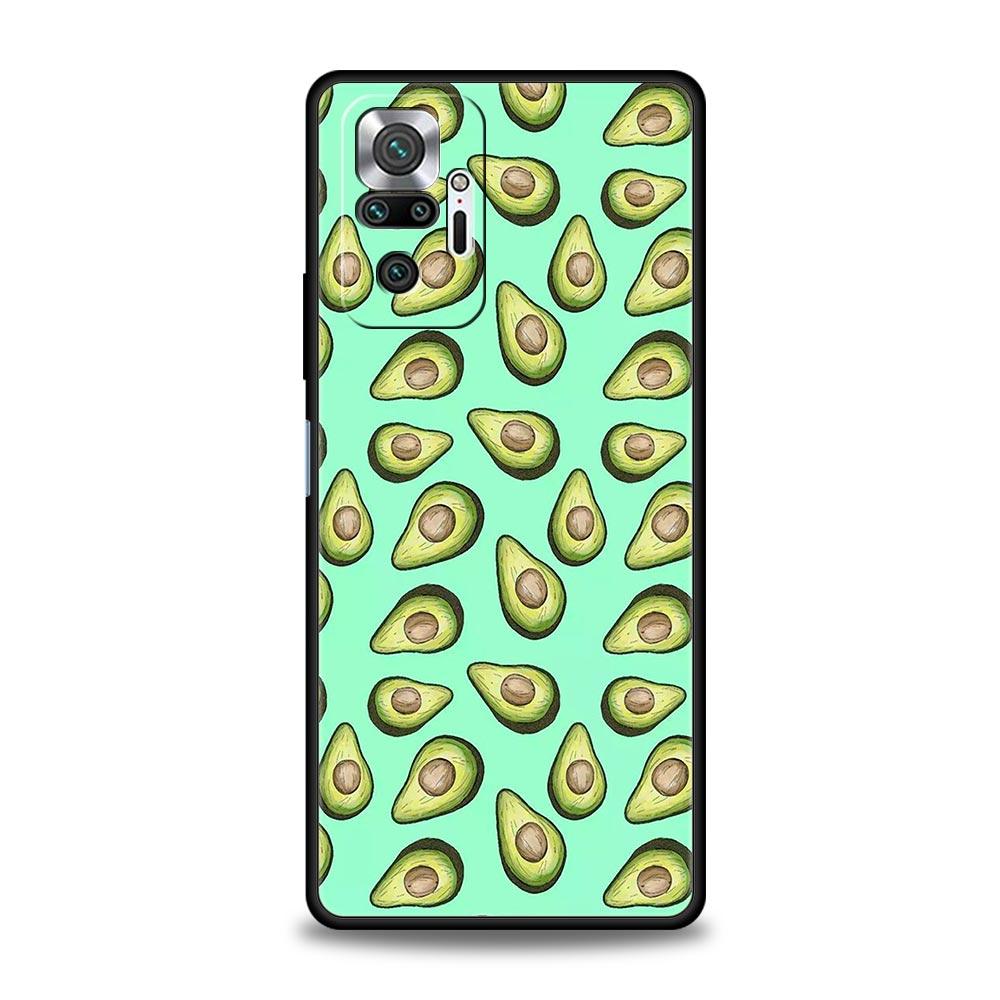 Cute Avocado Phone Case For Xiaomi Redmi Note 14 13 5G 10 11 12 Pro Plus 4G 14C 13C 12C 10C Black Cover