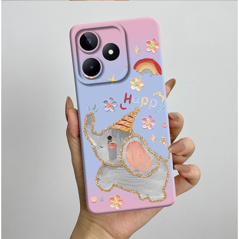 Чехол для Realme C51 C53 RMX3830 RMX3760 Красивый Цветок Полностью Задняя Крышка для RealmeC51 C53 C61 C63 C 51 S Мягкий Силикон Funda
