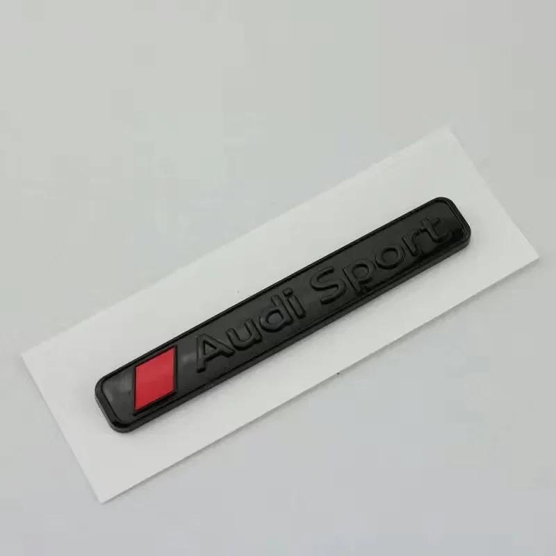 For Audi RS3 For AUDI S3 2010-2020 Car Front Grille Replace Emblem ABS Glossy Black Rear Badge Modified Sticker 4Ring Logo Sline Decoration
