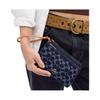 Новый кошелек COACH на двойной молнии Деним с кожей Кошелек Трубы Женский Темно-синий CZ321-IMXIA