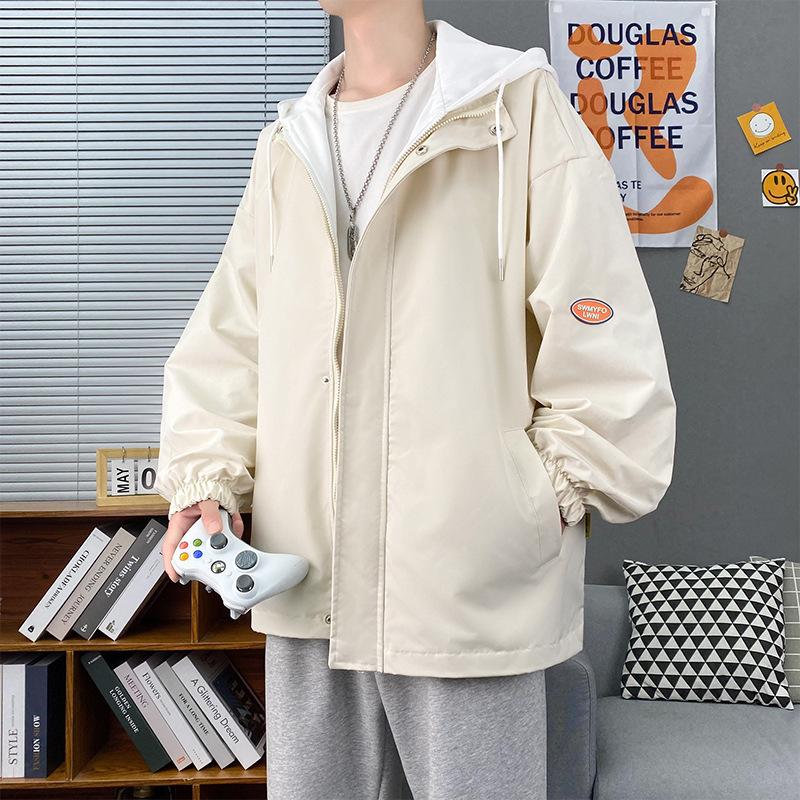 Осенняя свободная куртка большого размера из двух частей, мужская, в стиле Гонконга, студенческая, повседневная, универсальная, модная, трендовая, верхняя часть