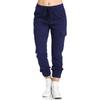 Women's Solid Color Casual Elastic Waist String Side Pocket Pencil Pants