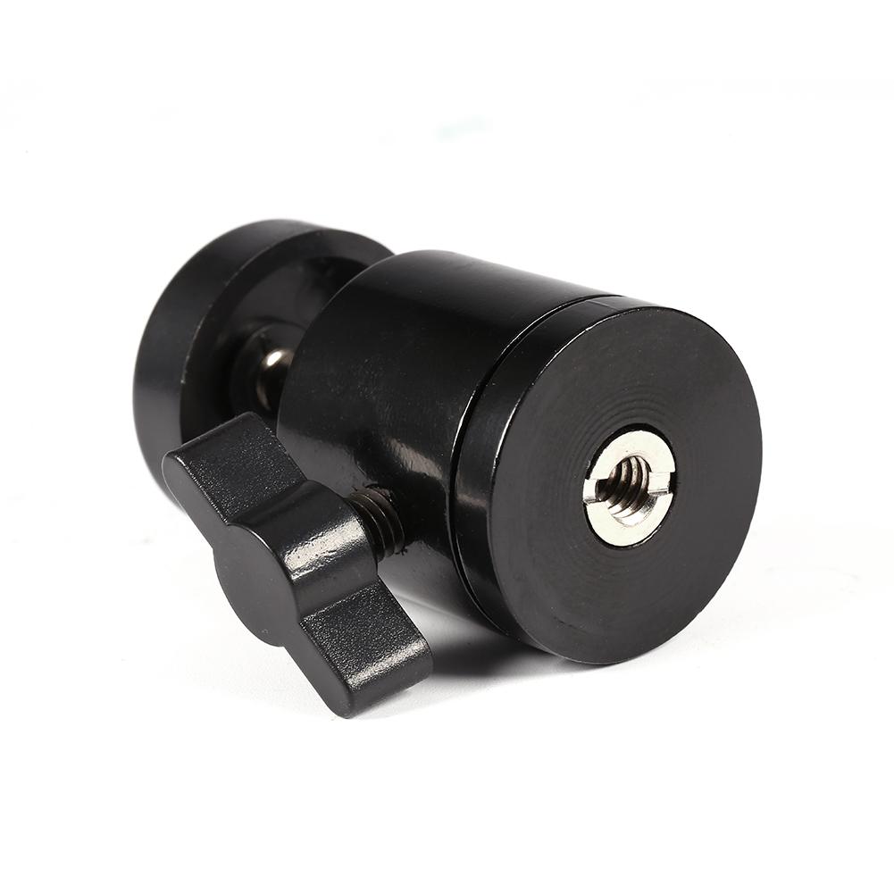 New 360 Degrees Mini Ball Head Bracket Mount For 1/4" Camera Tripod & 3/8" Flash Holder