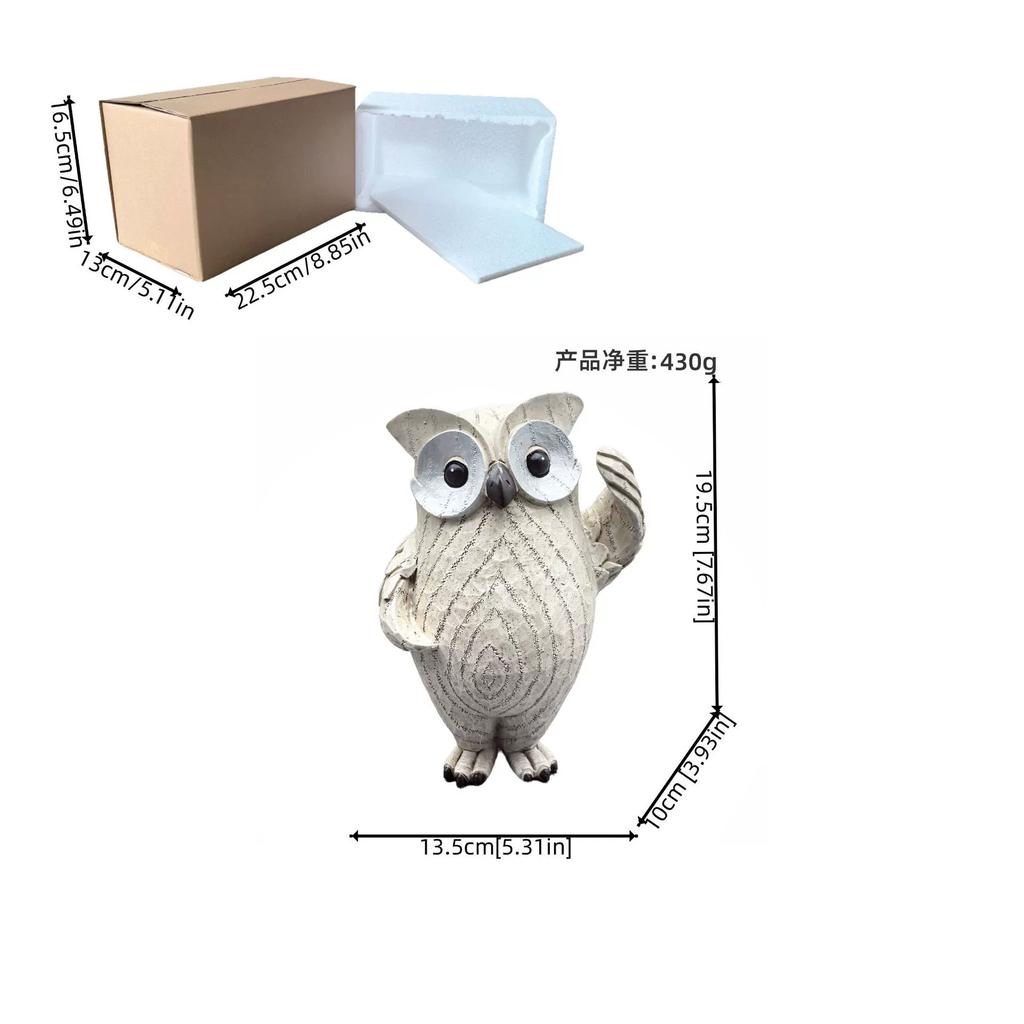 Привет Сова Креативная Декоративная Птица Смола Скульптура Статуэтка Животного Домашний Входной Шкаф Произведение Искусства Настольное Украшение Коллекционное