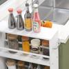 Multifunctional Shelf with Casters, Narrow Design, 4 Compartments, 45x15x91 cm, White