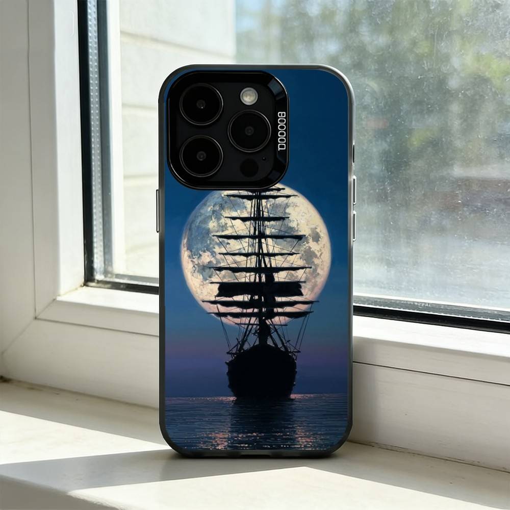 Чехол для телефона Парусник B-Boat Для iPhone 17,16,15,14,13,12,11 Plus,Pro Max,XS,Красочный Серебряный Чехол для телефона Funda Cover