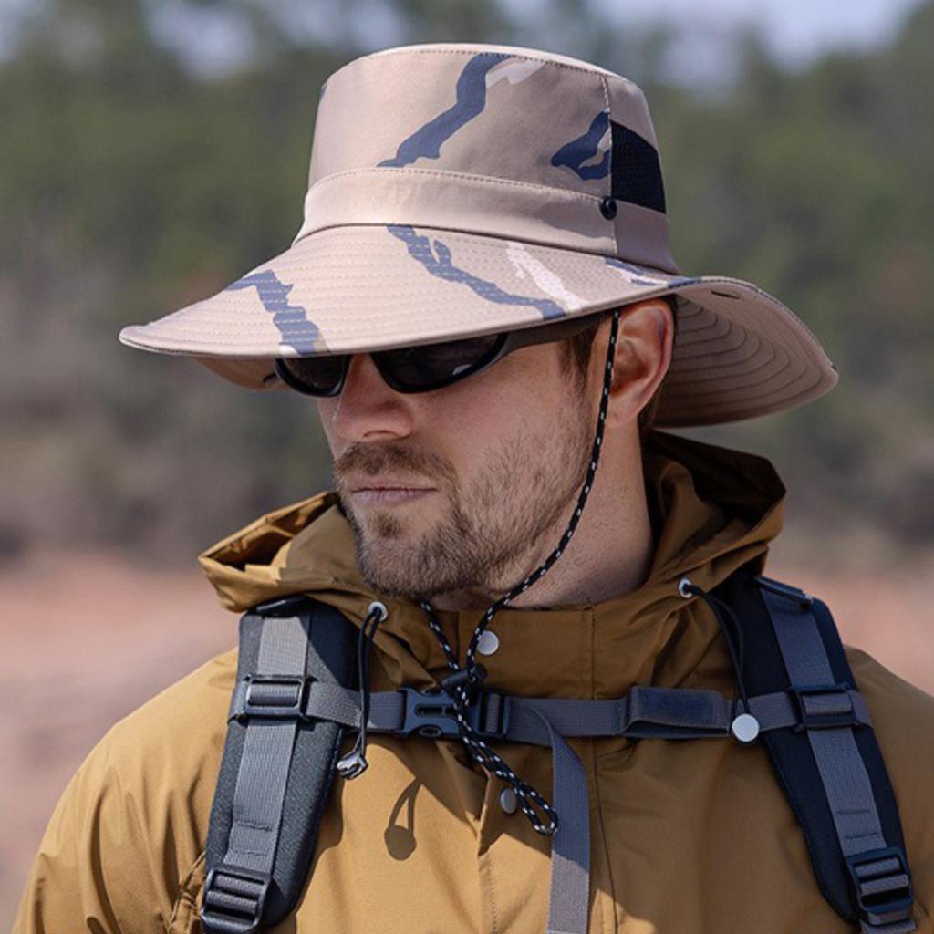 Камуфляжные солнцезащитные шляпы для мужчин и женщин Панама UPF 50+ Boonie Hat Складная УФ-защита Пеший туризм Пляжная рыбалка Лето Сафари Регулируемая