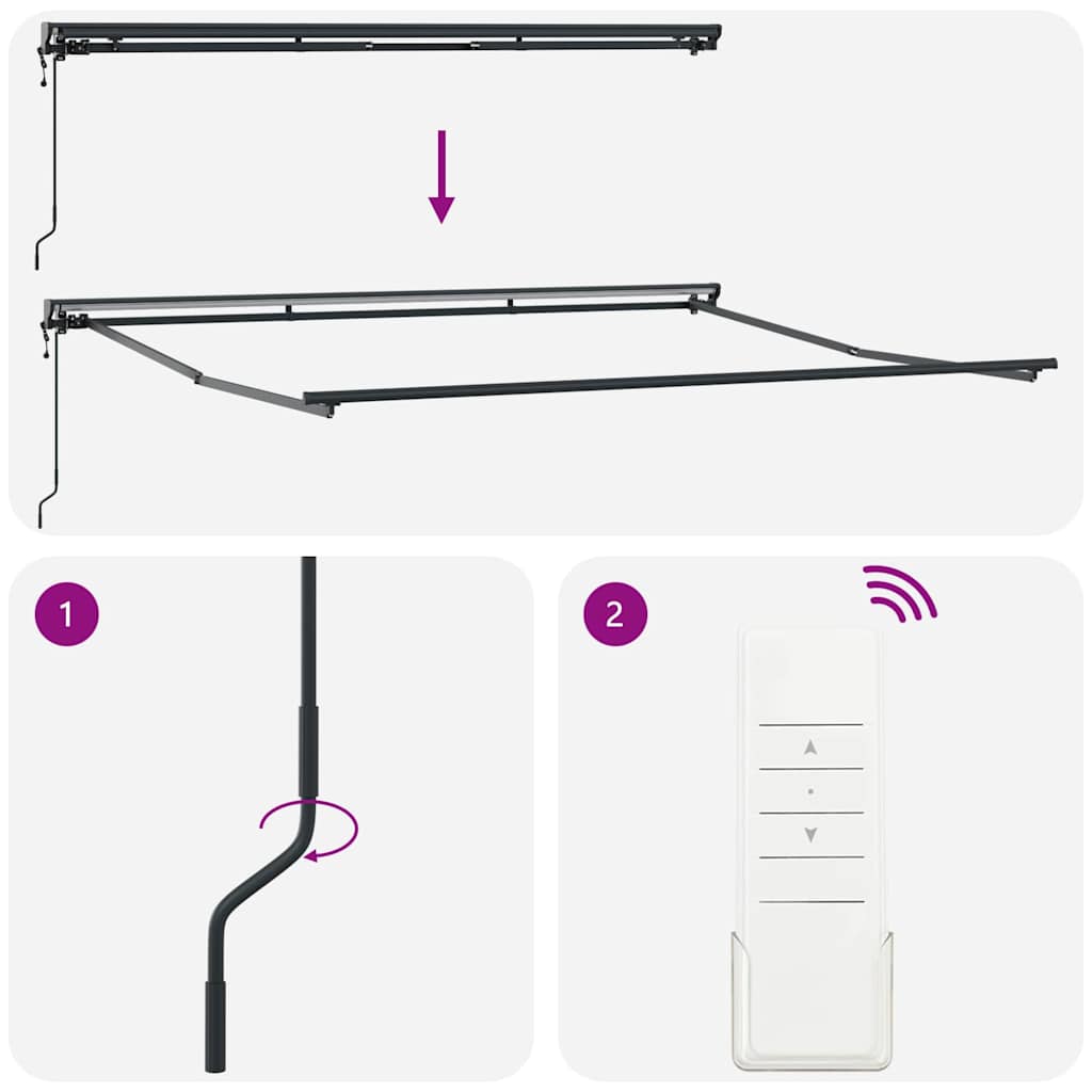 Retractable Awning Anthracite 400 x 300 cm