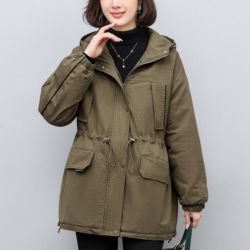 Women's Mid-Length Parka - 2024 Winter Loose-Fit Fashionable Fleece-Lined Cotton Coat