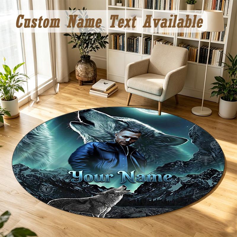 Round Rug Custom NameKontra K Pattern Non Slip Carpet Home Floor Decor