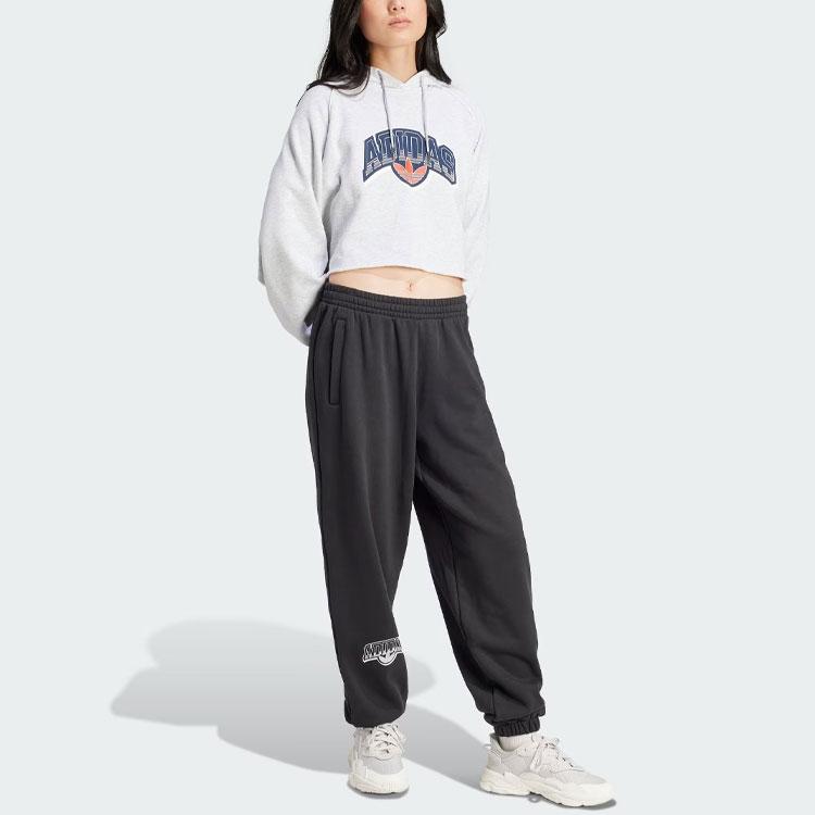adidas Спортивные брюки свободного покроя Originals с логотипом, женские брюки черного цвета IS2350