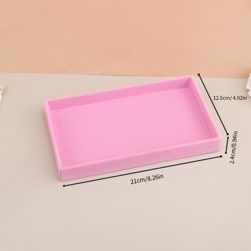 Бархатный поднос для хранения украшений, ящик для хранения, небольшие, складные розовые шкатулки и упаковка для украшений, подходящие для колец, сережек, простые и практичные
