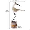 Wooden Seagull Figurine Coastal Decor Craft Bird Statue Mediterranean Design for Bathroom Dining