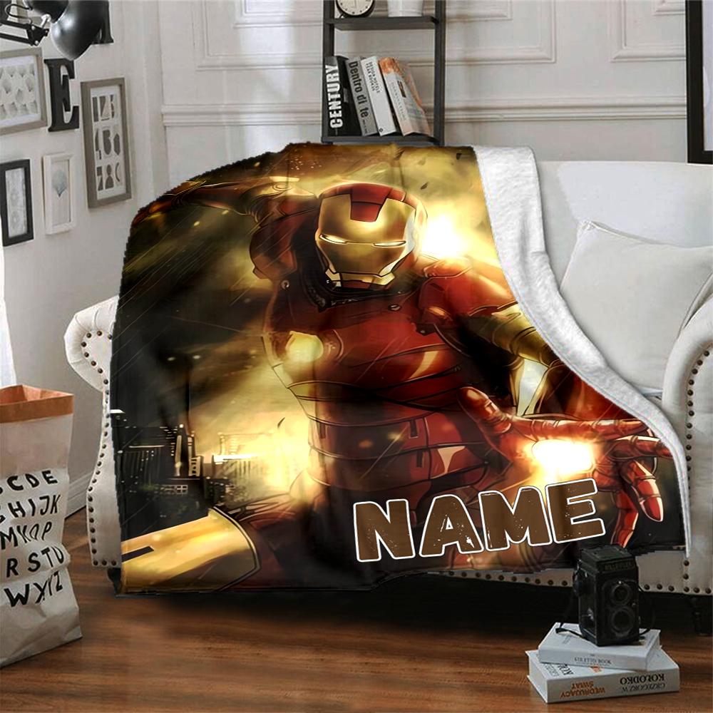 Custom Name Despicable Minions Party blanket for Couch & Bed, Plush Cozy Fuzzy Blanket Super Soft & Warm Blankets for Fall and Winter. 09081