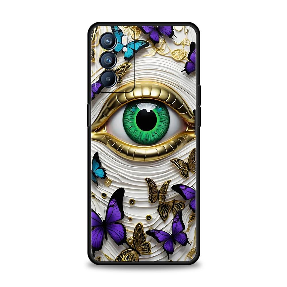 Fashion Eyelashes Eyes Phone Case For Oppo Reno 13 12 11 10 7 F Find X5 X6 A98 A80 A79 A78 A57 A54 A31 A17 Pro 5G Soft TPU Cover