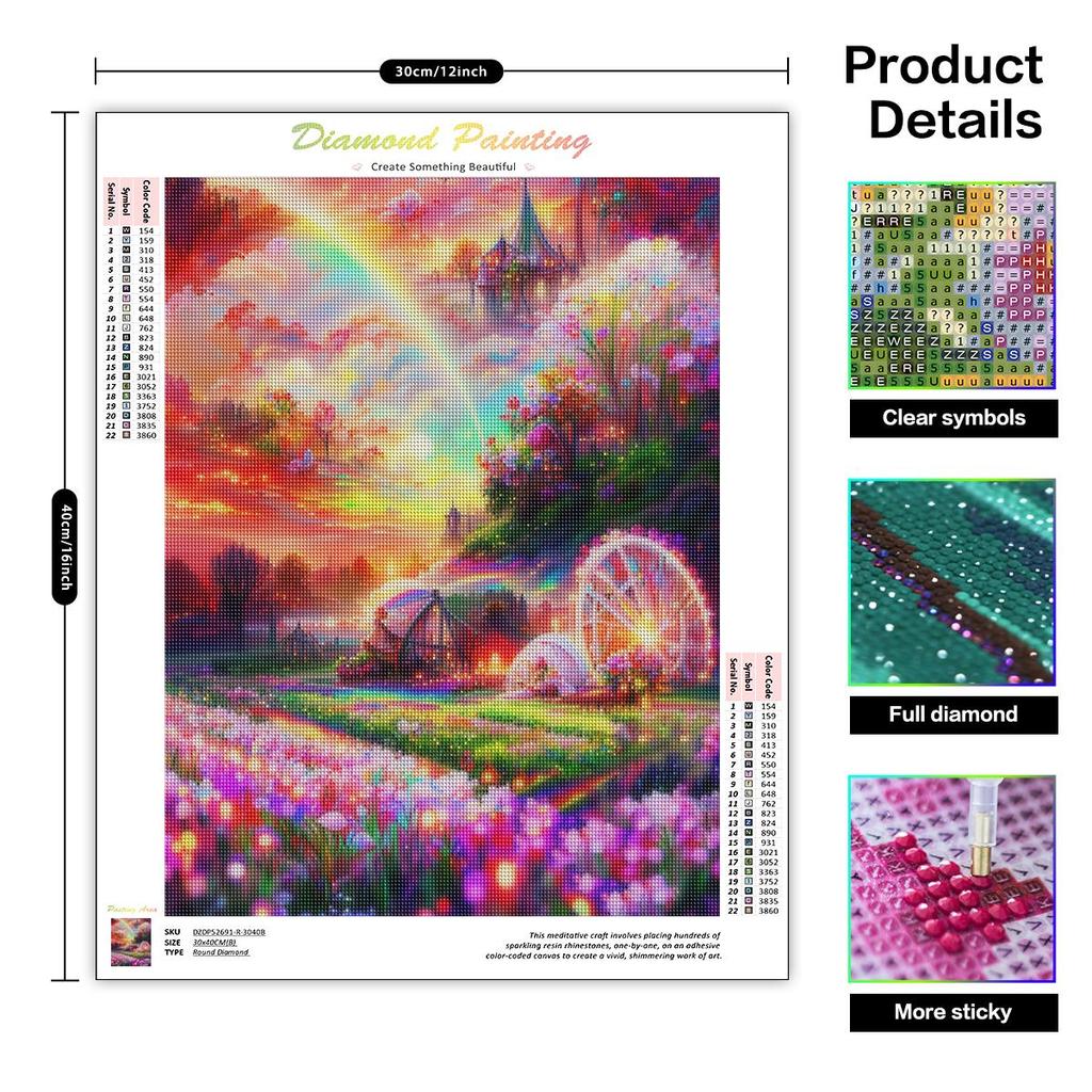 5D Алмазная картина Пейзажная вышивка Дом Картина Стразы Мозаика Домашний декор 30x40 см/12x16 дюймов