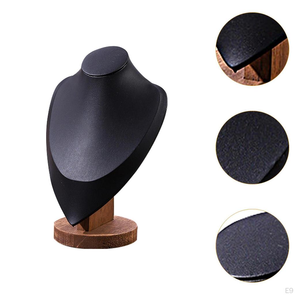 Necklace Display Bust Jewelry Holder Home Decor Wooden Base Elegant for Women Pendant Chain Stand