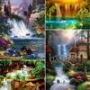 DIY 5D Diamond Painting Waterfall Landscape Kits Full Drill Round Embroidery Mosaic Art Picture of Rhinestones Home Decoration