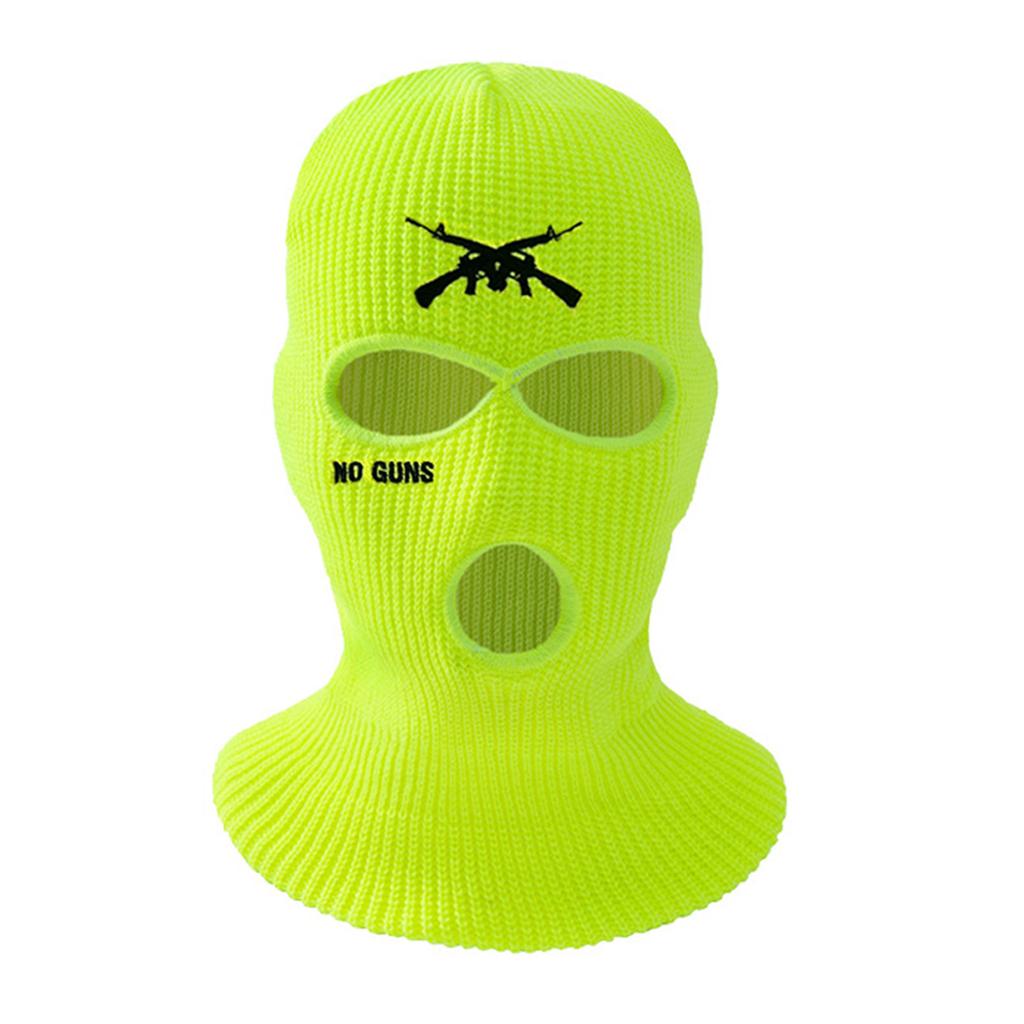 Косплей гангстерский головной убор с тремя отверстиями, ветрозащитная маска, зимняя теплая шапка для сноуборда, удобные мотоциклетные маски с вышивкой