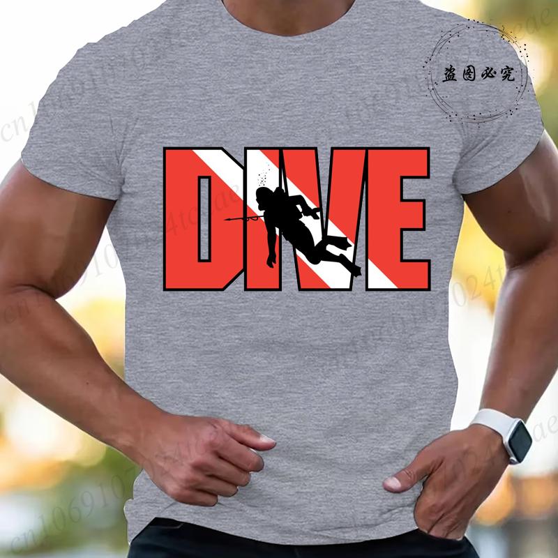 Новая модная футболка для мужчин, повседневная, с коротким рукавом, хип-хоп, уличная одежда, футболка с принтом SCUBA Dive, пуловер, мужская, женская, футболка, топы