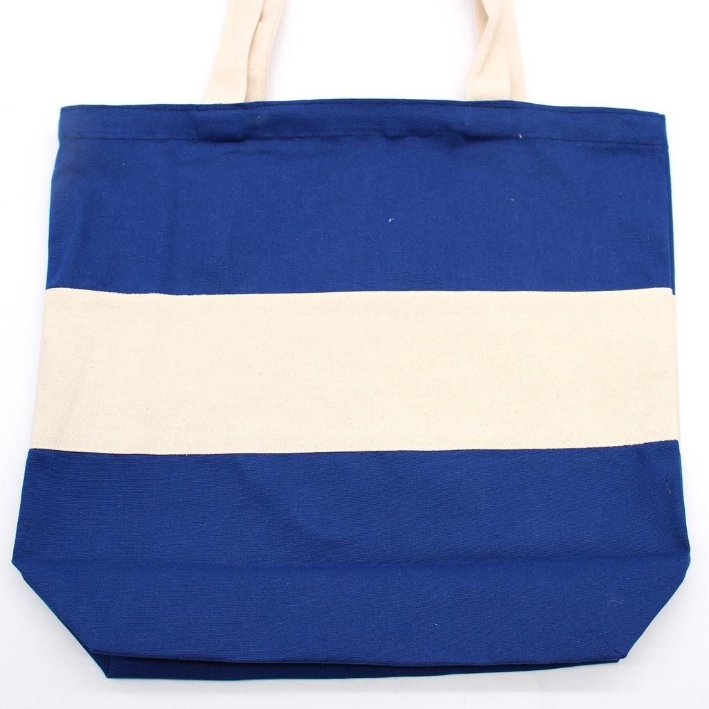 Cotton Bag Two Tone Blue Natural 10oz 38x42x12cm