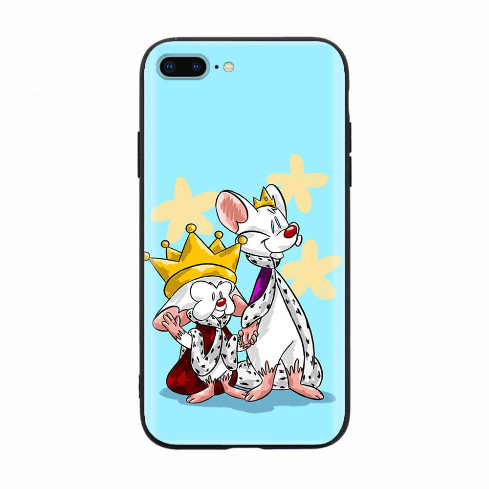 Черный чехол для Xiaomi Redmi 13C Note 9 iPhone XR 7 8 14 15 11 12 13 X XS Pro Max Samsung A25 S23 S24 FE Ultra Plus Pinky and the Brain