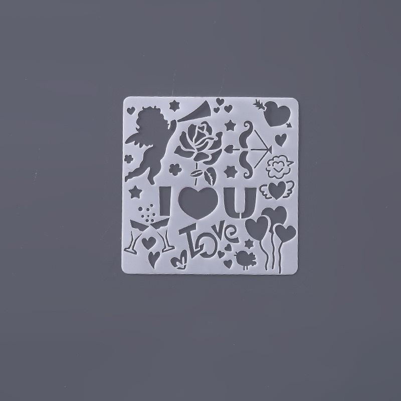 5 шт., кружевная линейка, шаблон для рисования, линейка, шаблон для рисования «сделай сам», английский алфавит/Рождество/воздушный шар/любовь, граффити, выдолбленный шаблон