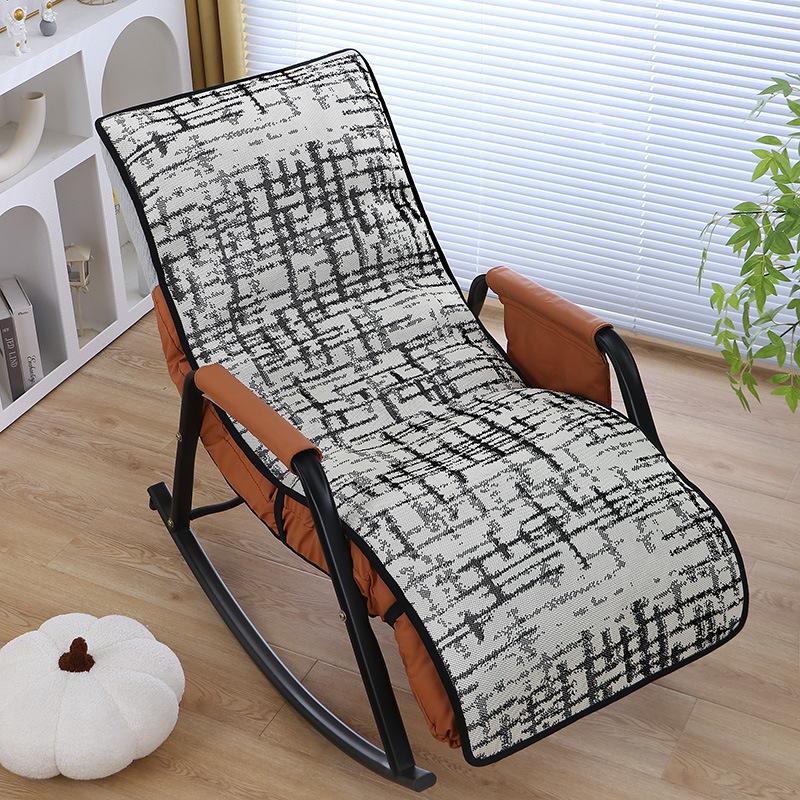 Summer Rocking Chair Recliner Seat Cushion Backrest Integrated Nap Cushion Thickened Folding Chair Lazy Double Chair Cushion Cover