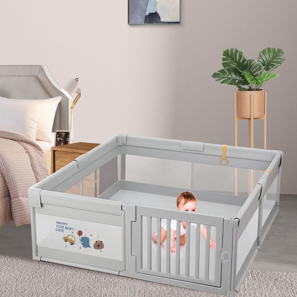 Детский манеж-ограждение Areden, размер 150x180x65 см, легко моется, моется и складывается, экономит место, подходит для использования в помещении и на улице, прочный и долговечный