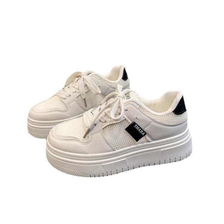 Women's Thick-Soled Korean-Style White Shoes New Spring and Autumn Shoes Ins Versatile Student Popular Sports Board Shoes