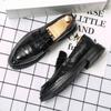Business Dress Men Shoes Classic Formal Leather Shoes Men Slip-On Fashion Office Wedding Shoes Flats Pointed Toe Oxford Shoes
