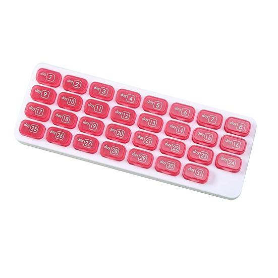 Monthly Pill Organizer with Removable Pocket-Sized Storage Box Snap Lid Storage Case for Daily