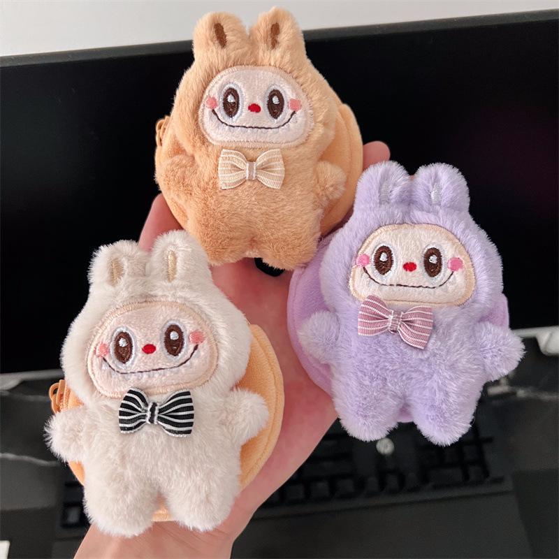 Labubu Coin Purse: Portable Mini Earphone Bag with Cute Round Design, Attachable Carry-on Feature