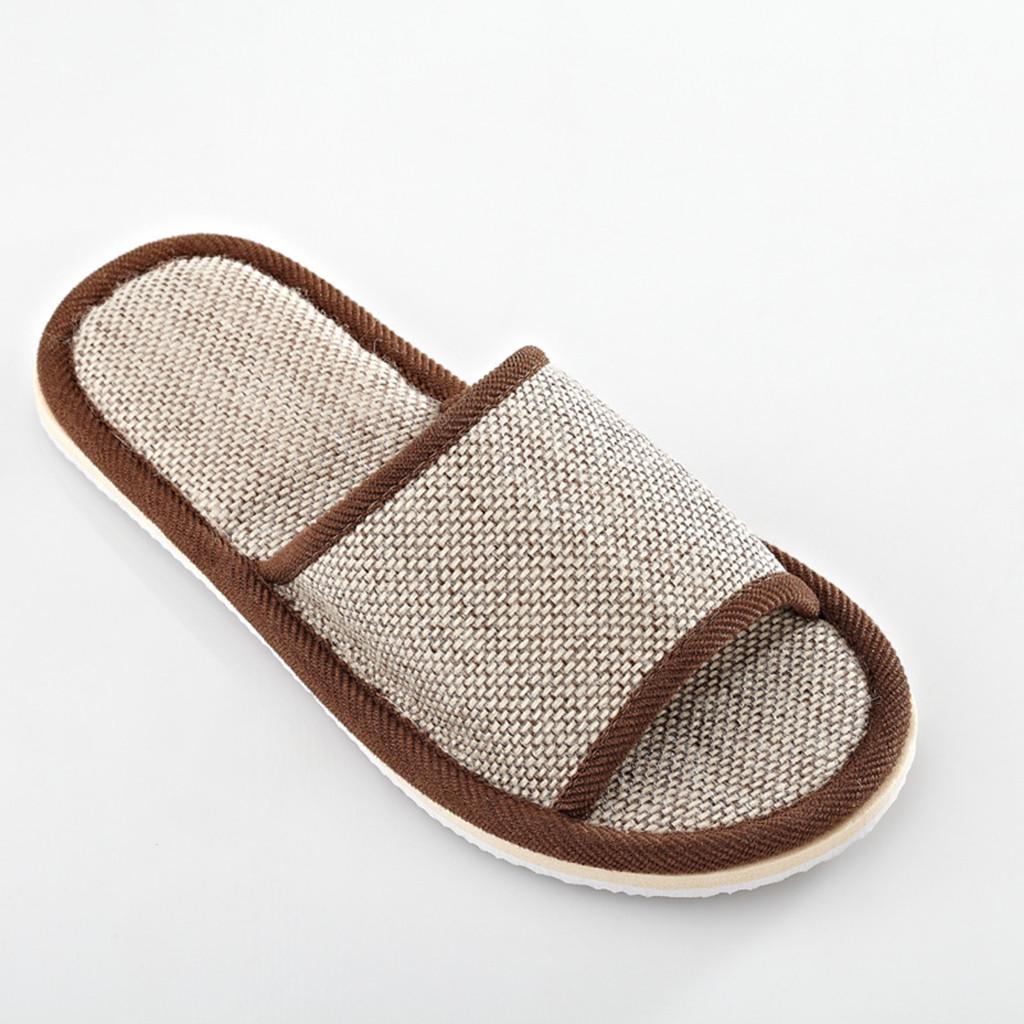 Shoes Women New Linen And Men Household Slippers Indoor Floor Shoes Summer Womens Mute Slippers Sandals Women Slippers