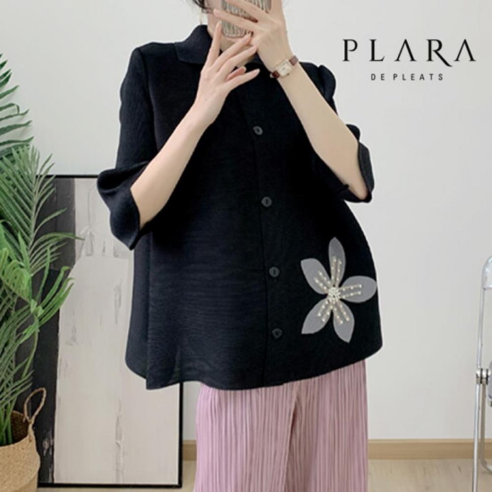 Plara Pearl ButTon Pleated Floral 3 4 Sleeve Jacket Up To 88 Pk3sjk019c