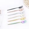 4pcs Tea Forks Set Stainless Steel Small Fork Gold Fruit Fork For Cake Snack Multiple Colors Salad Fork Mini Cake Fork Tableware