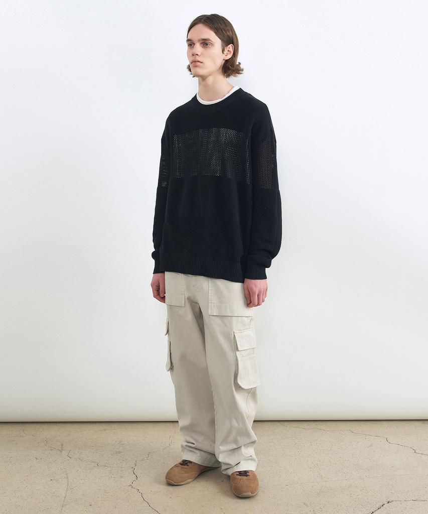 INSILENCE Garment Dried Combat Cargo Light Beige