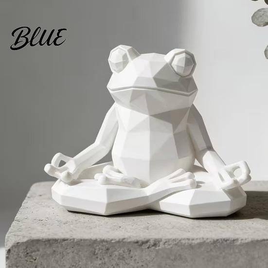 Легко ухаживать Лягушка Граненый Нордический Скульптура Печатный 3D Скульптура Йога Медитирующая Фигурка Стиль Настольный Декор Сидит в Медитации Статуя