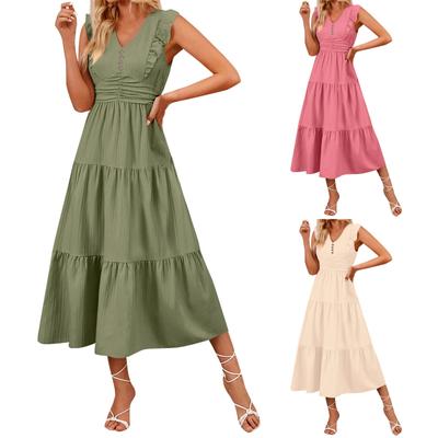 Женская мода сплошной цвет без рукавов повседневные тонкие длинные платья