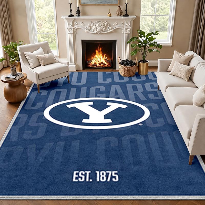Коврик для двери с логотипом BYU Cougars для гостиной или спальни, Защитный коврик под стул, Офисное украшение, Рождественский подарок, Подарок на день рождения