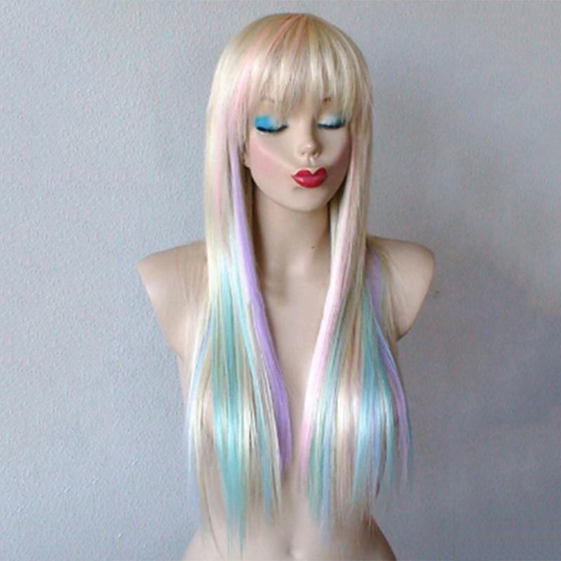 HAIRJOY Синтетические парики для женщин Длинные прямые парики Черные Красные Забавные парики для повседневного ношения Костюмированной вечеринки Косплей Парик