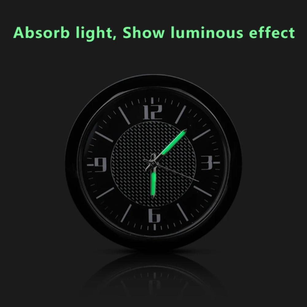 Mini Size Car Clock Round Design Quartz Clock Mechanics Style Luminous Clock Air Conditioner Vent
