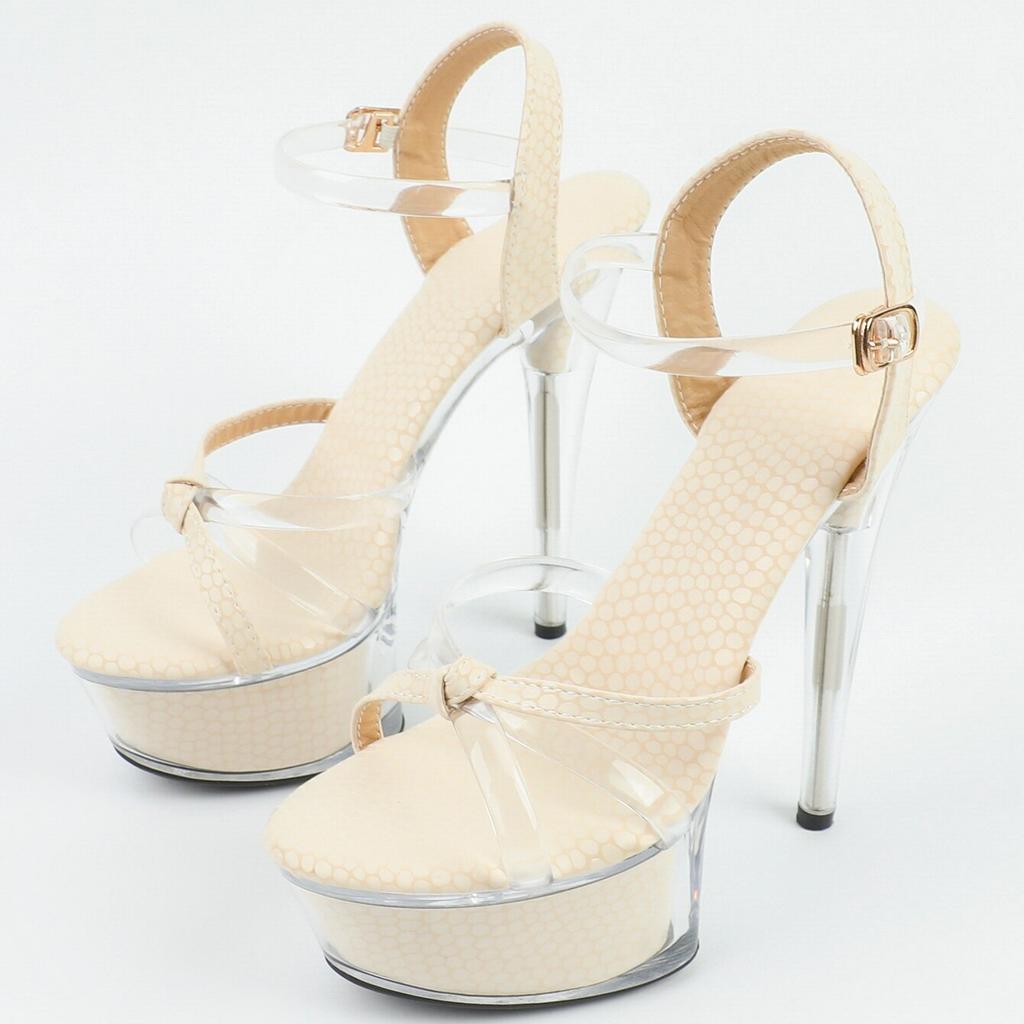 Женская обувь, весенние пикантные сандалии на прозрачном каблуке, тапочки, обувь для вечеринок и клубов, каблук 14 см, платформа 4 см, LFD-B3603