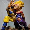 16CM Dragon Ball Z Son Goku Gohan VS Cell Anime Figures Kakarotto Super Saiyan Figurine Pvc Statue Model Doll Decora Toys Gifts