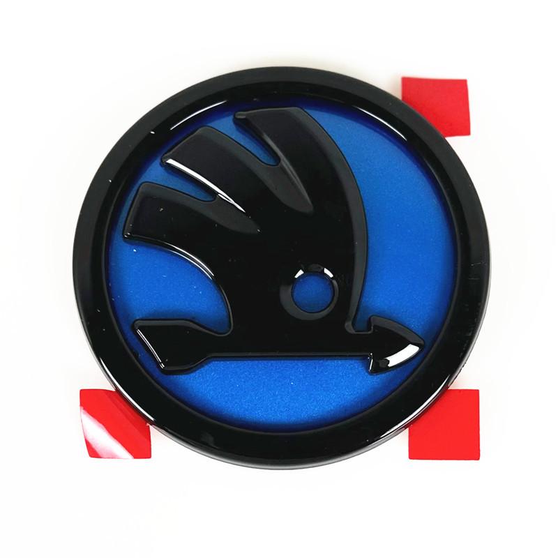 UINR6 80mm/90mm Emblem Car Front Hood Badge Rear Trunk Sticker For Skoda Fabia 2 3 Karoq Kodiaq Octavia 3 Superb 2 3 Combi Yet