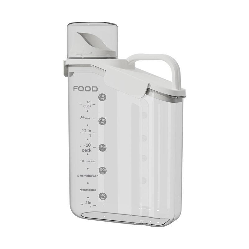 Transparent Plastic Airtight Food Storage Jars with Lids & Measuring Cups Ideal for Baking Ingredients Pantry Kitchen Sorting